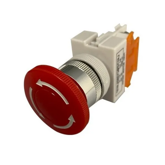Pulsador Hongo 22mm Rojo 1NC