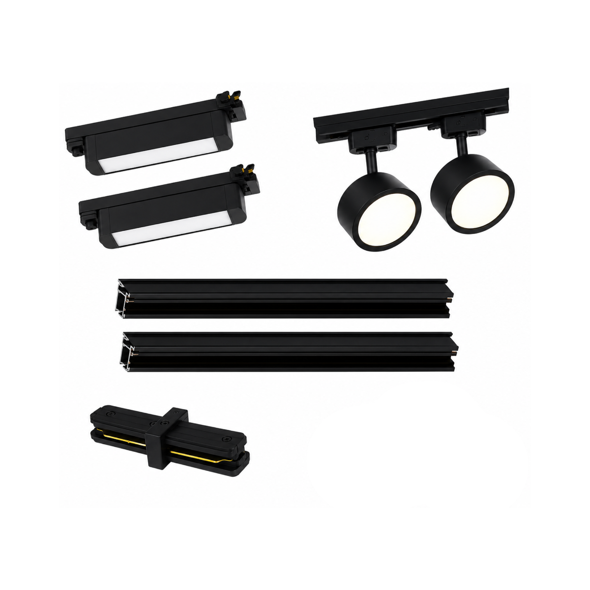 Pack 4 Focos Monofasicos 44W con Riel Negro + Accesorio I