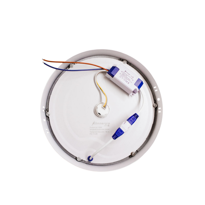 Panel Plafon Led Sobrepuesto Redondo Negro 18w Sensor Movimiento