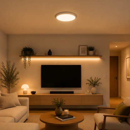 Panel Plafon Led Sobrepuesto Redondo 18w 20.5cm