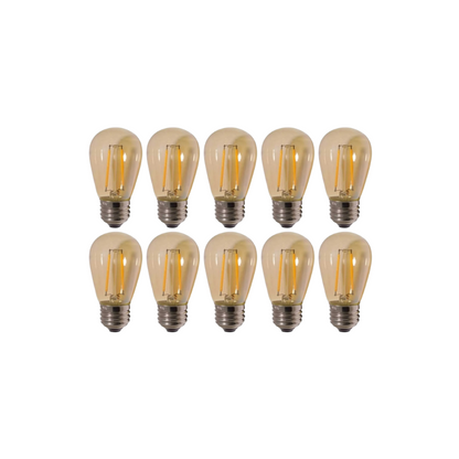 Pack 10 Ampolletas Led Vintage Mini Edison S14 Rosca Normal 2W