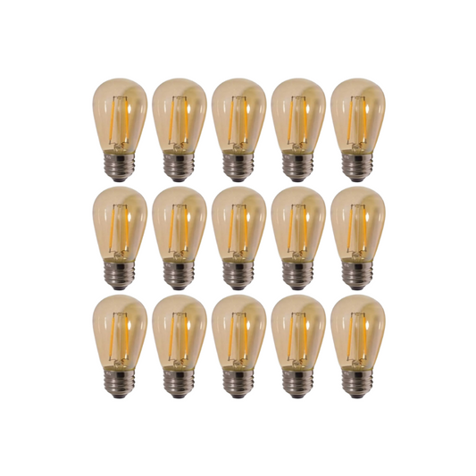 Pack 15 Ampolletas Led Vintage Edison S14 Rosca Normal E27 2w 2700K