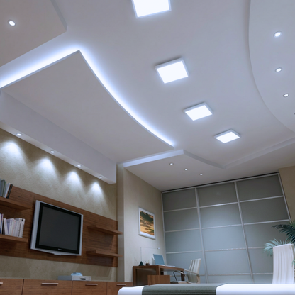 Panel Plafon Led Sobrepuesto Cuadrado 24w 28.5cm Luz fría
