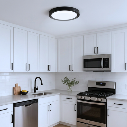 Panel Plafon Led Sobrepuesto Redondo Borde Negro 6w ECO SEC