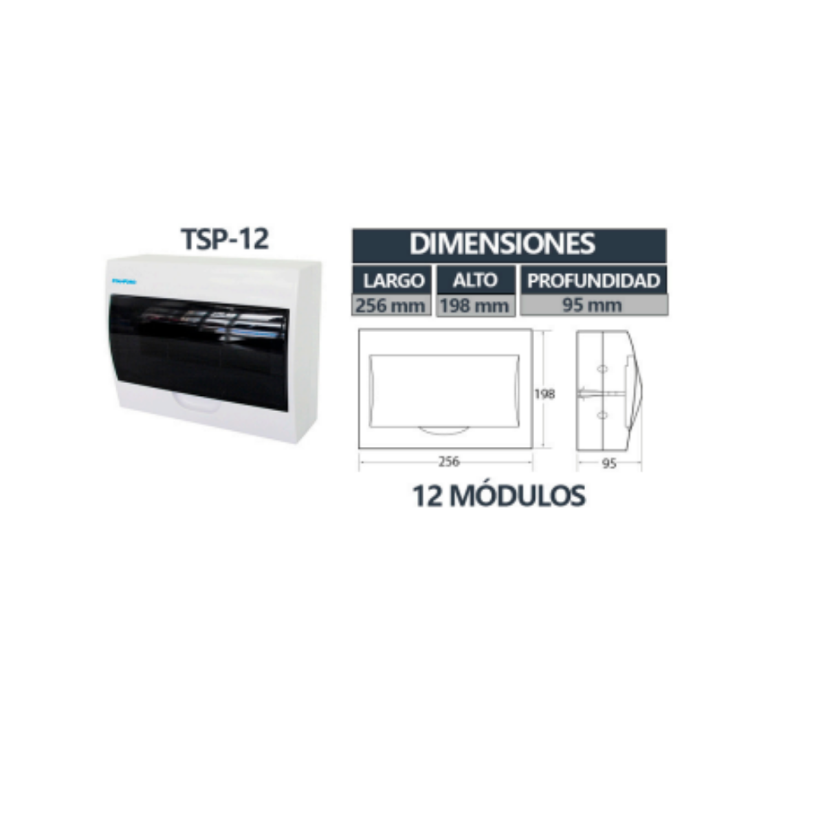 Tablero Sobrepuesto Tapa Humo IP40 12 Circuitos SEC