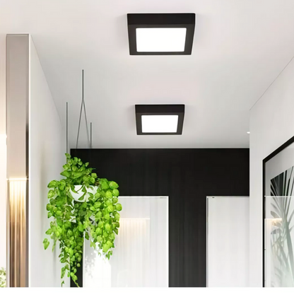 Panel Plafon Led PRO Sobrepuesto Cuadrado Borde Negro 24w 28.5cm