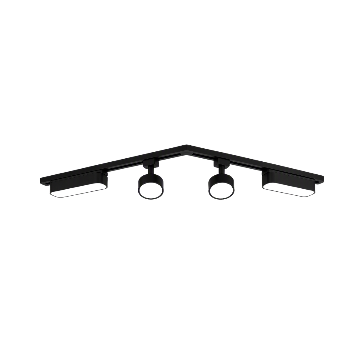 Pack 4 Focos Monofasicos 44W con Riel Negro + Accesorio L