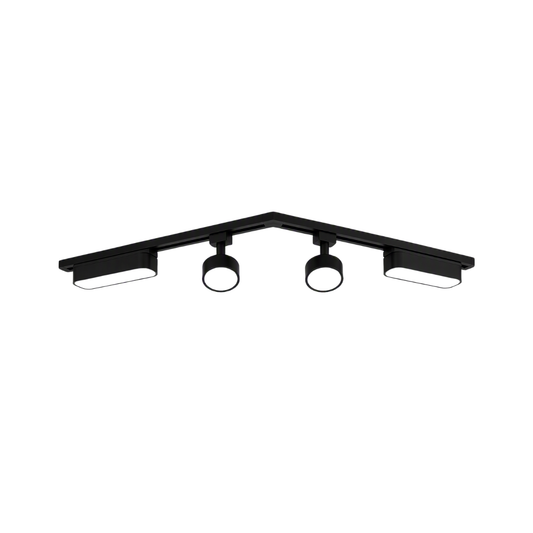 Pack 4 Focos Monofasicos 44W con Riel Negro + Accesorio L