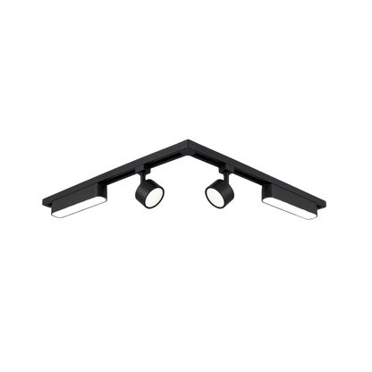 Pack 4 Focos Monofasicos 44W con Riel Negro + Accesorio L